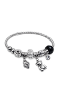 Imported Pandora-Inspired Silver Charm Bracelet – Heart & Teddy Accents